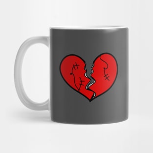 Broken Heart with Stitches Angsty Cartoon, made by EndlessEmporium Mug